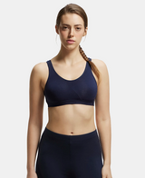 Wirefree Non Padded Full Coverage Active Bra with Wider Straps #1376 - Navy Blazer