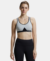 Wirefree Non Padded Full Coverage Active Bra with Wider Straps #1376 - Steel Grey Melange