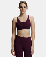 Wirefree Non Padded Full Coverage Active Bra with Wider Straps #1376 - Wine Tasting