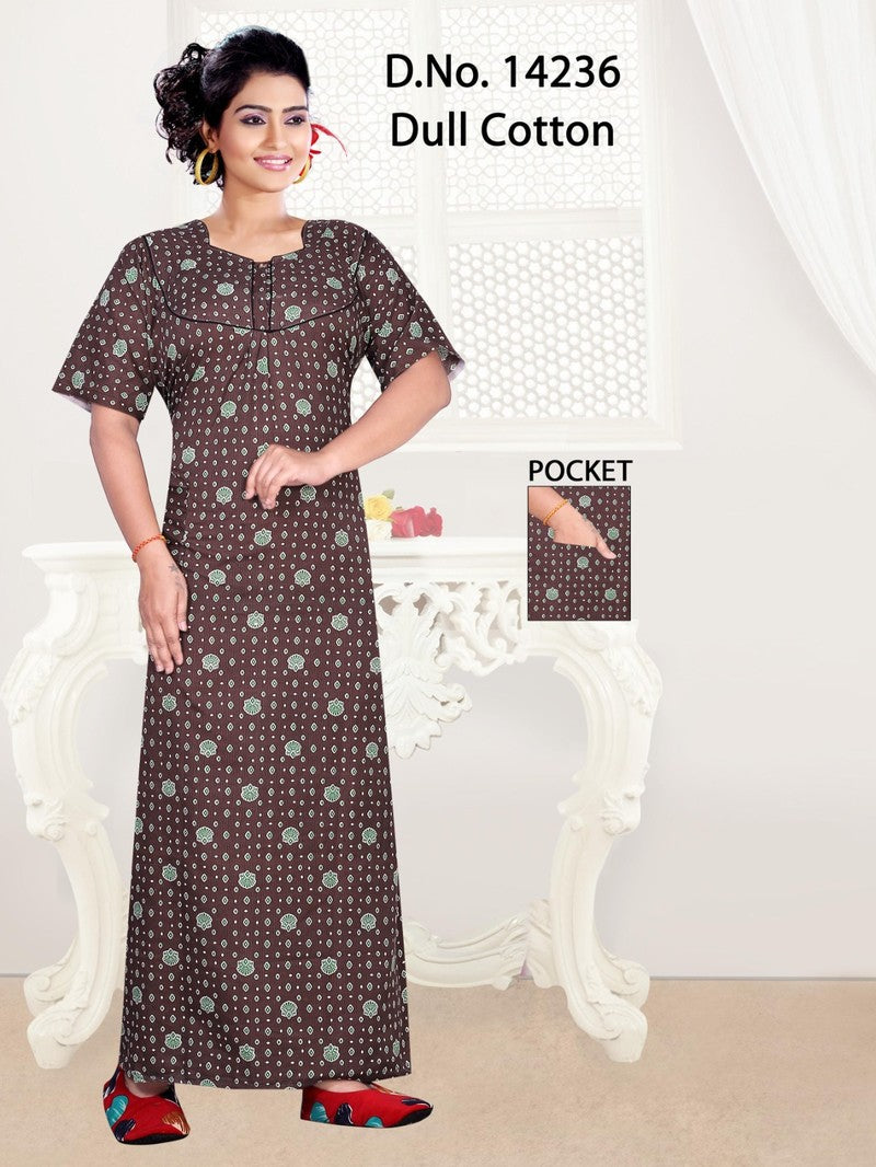 Missy - Dull Cotton Printed Nighty Gown