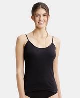 Rib Camisole with Adjustable Straps and Stay Fresh Treatment #1487- Black