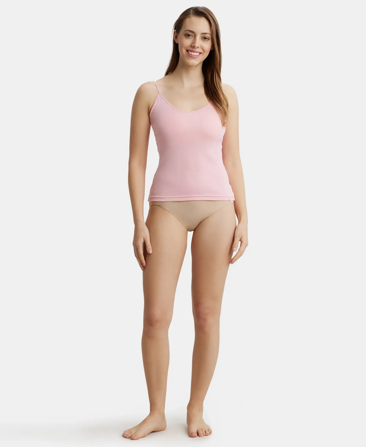 Rib Camisole with Adjustable Straps and Stay Fresh Treatment #1487- Blush Pink