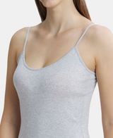 Rib Camisole with Adjustable Straps and Stay Fresh Treatment #1487- Steel Grey Melange