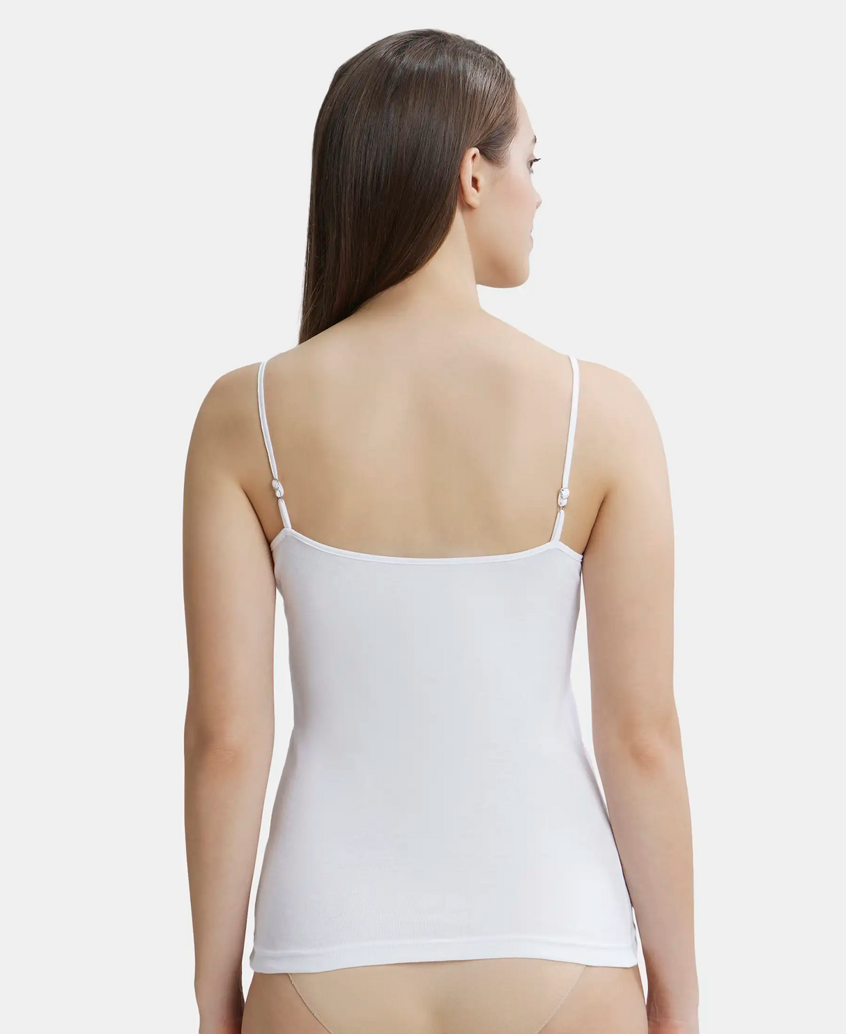 Rib Camisole with Adjustable Straps and Stay Fresh Treatment #1487- White