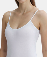 Rib Camisole with Adjustable Straps and Stay Fresh Treatment #1487- White