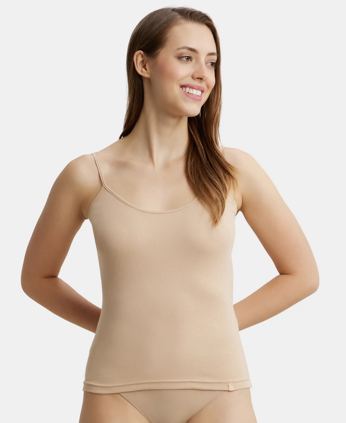 Rib Camisole with Adjustable Straps and Stay Fresh Treatment #1487- Skin