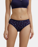 High Coverage Hipster With Ultrasoft Exposed Waistband #1523P- Dark Printed Assorted (Pack of 2)