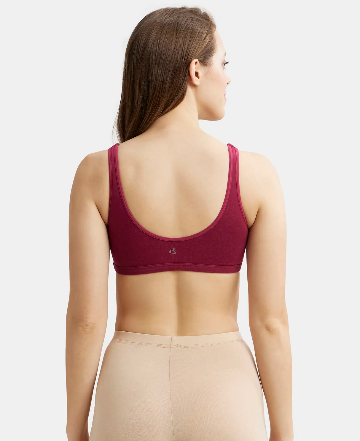 Elastane Stretch Slip On Crop Top Bra With StayFresh Treatment #1550 - Beet Red