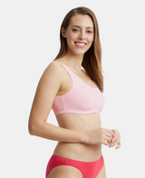 Elastane Stretch Slip On Crop Top Bra With StayFresh Treatment #1550 - Crush N Blush