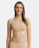 Elastane Stretch Slip On Crop Top Bra With StayFresh Treatment #1550 - Skin