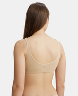 Elastane Stretch Slip On Crop Top Bra With StayFresh Treatment #1550 - Skin