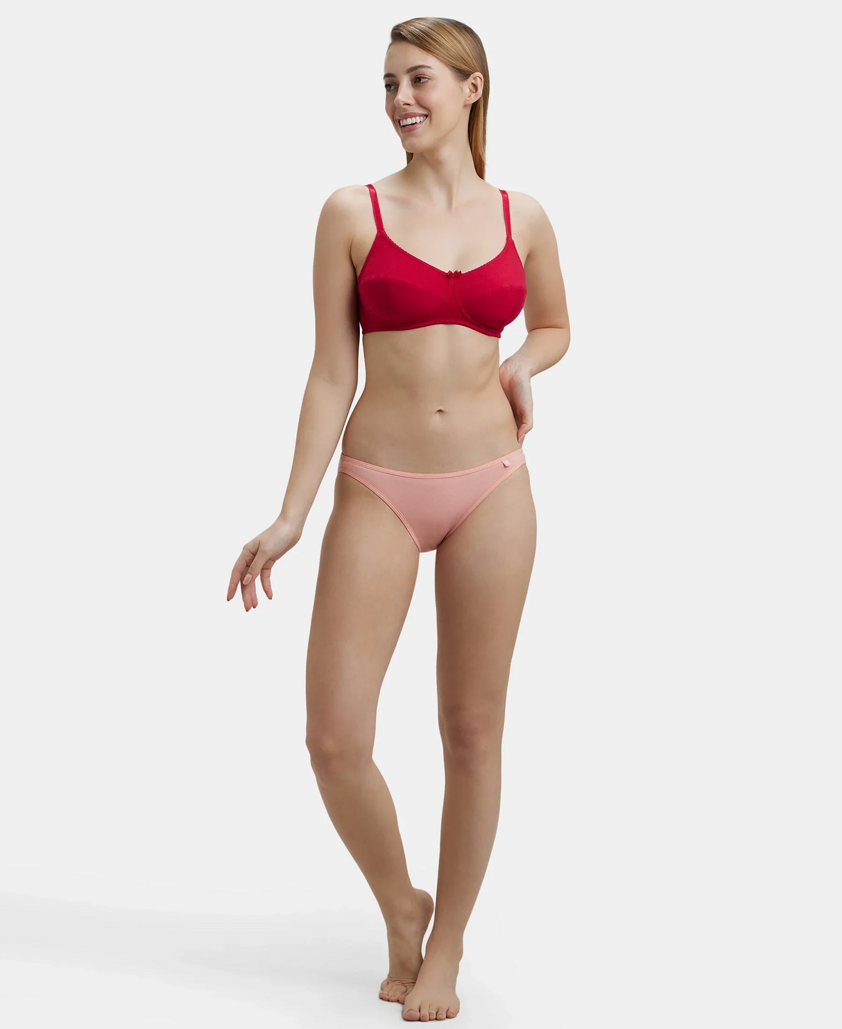 Wirefree Non Padded Full Coverage Everyday Bra #1615 - Red Love