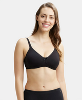 Wirefree Medium Coverage Everyday Bra with Concealed Shaper Panel #1722 - Black