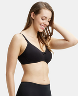 Wirefree Medium Coverage Everyday Bra with Concealed Shaper Panel #1722 - Black