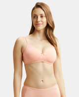 Wirefree Medium Coverage Everyday Bra with Concealed Shaper Panel #1722 - Candle Light Peach