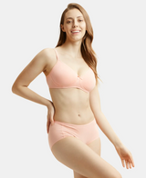 Wirefree Medium Coverage Everyday Bra with Concealed Shaper Panel #1722 - Candle Light Peach