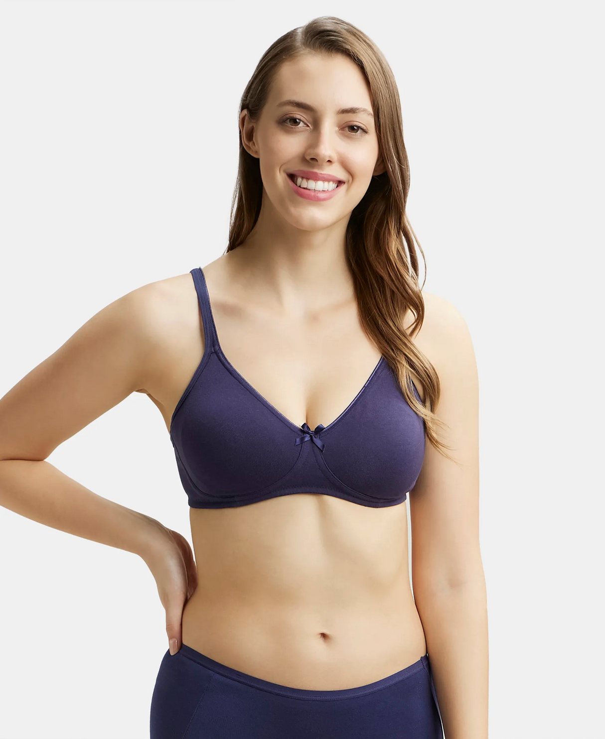 Wirefree Medium Coverage Everyday Bra with Concealed Shaper Panel #1722 - Classic Navy