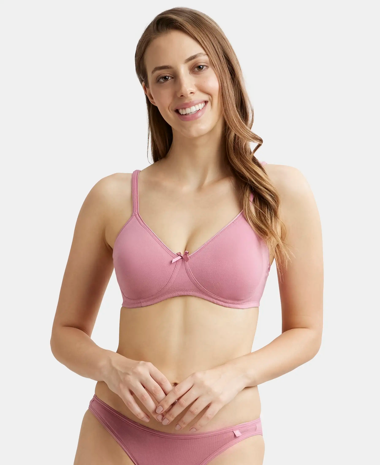 Wirefree Medium Coverage Everyday Bra with Concealed Shaper Panel #1722 - Heather Rose