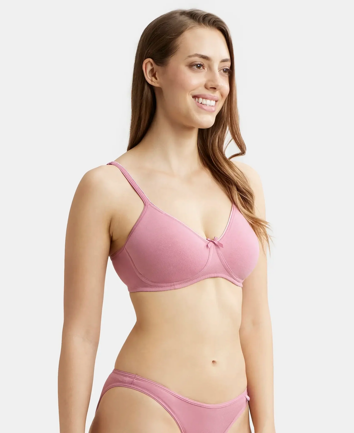 Wirefree Medium Coverage Everyday Bra with Concealed Shaper Panel #1722 - Heather Rose