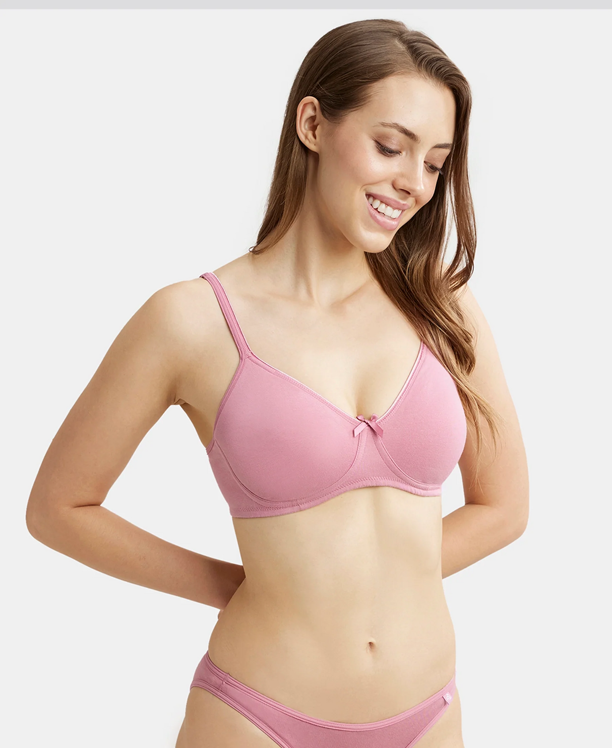 Wirefree Medium Coverage Everyday Bra with Concealed Shaper Panel #1722 - Heather Rose