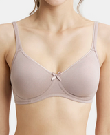 Wirefree Medium Coverage Everyday Bra with Concealed Shaper Panel #1722 - Mocha