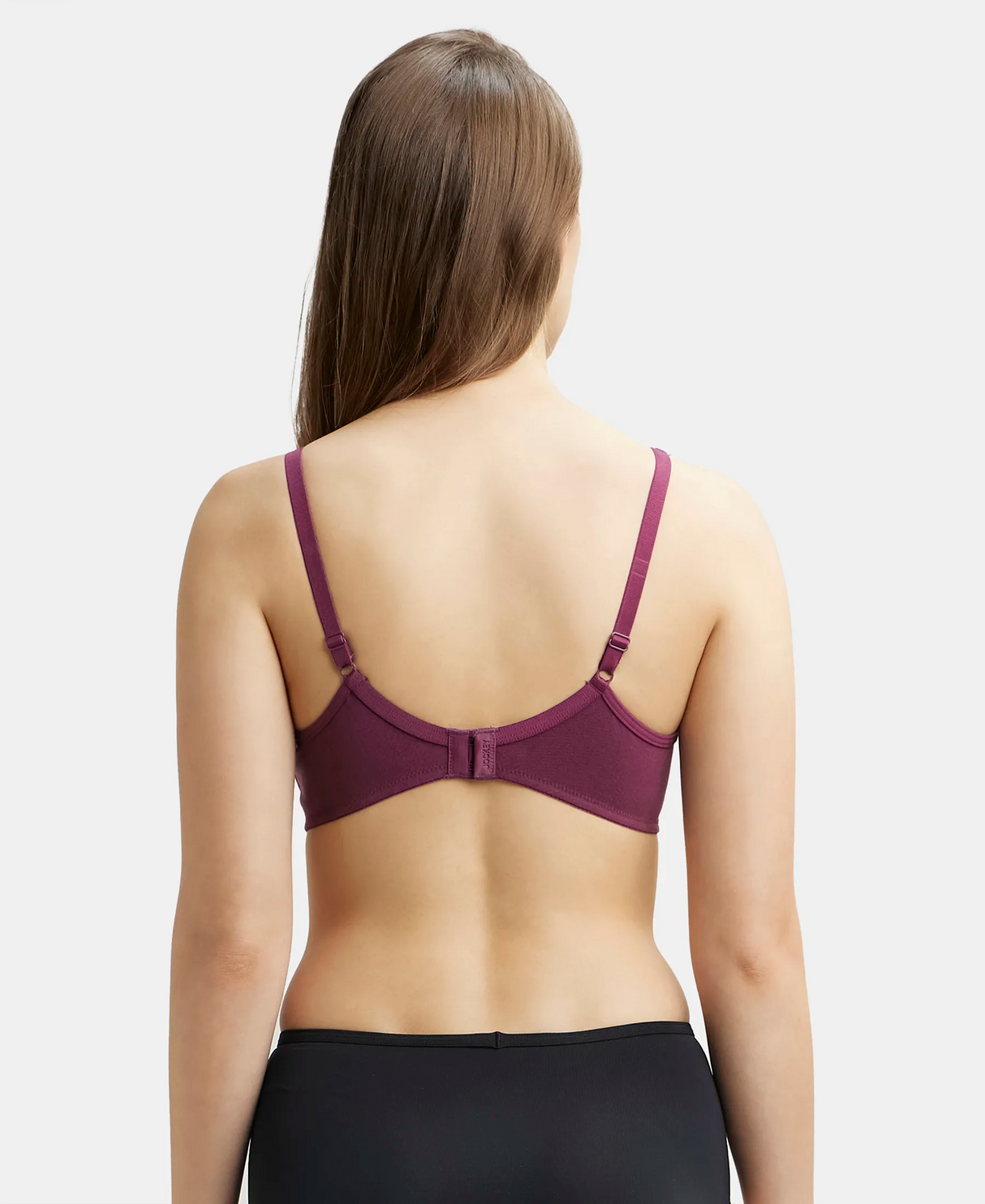 Wirefree Medium Coverage Everyday Bra with Concealed Shaper Panel #1722 - Prune