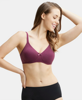 Wirefree Medium Coverage Everyday Bra with Concealed Shaper Panel #1722 - Prune