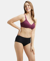 Wirefree Medium Coverage Everyday Bra with Concealed Shaper Panel #1722 - Prune