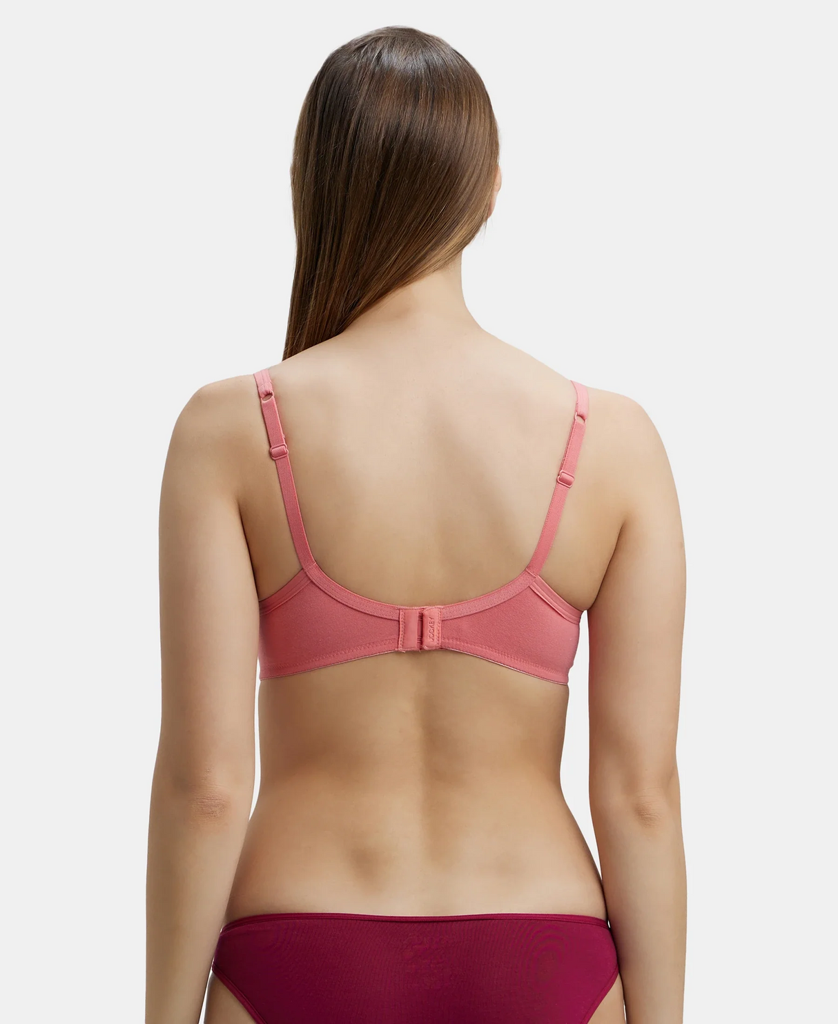 Wirefree Padded Medium Coverage T-Shirt Bra with Lace Styling #1723 - Blush Pink