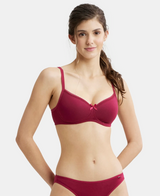 Wirefree Padded Medium Coverage Plus Size Bra with Lace Styling #1723 - Beet Red