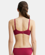 Wirefree Padded Medium Coverage T-Shirt Bra with Lace Styling #1723 - Beet Red