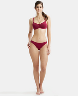 Wirefree Padded Medium Coverage T-Shirt Bra with Lace Styling #1723 - Beet Red