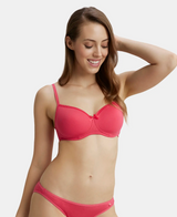 Wirefree Padded Medium Coverage Plus Size Bra with Lace Styling #1723 - Ruby