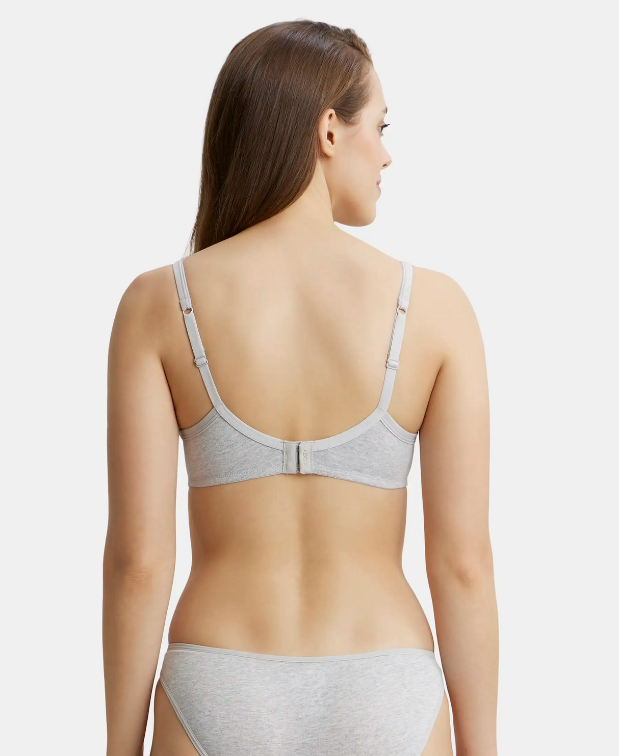 Wirefree Padded Medium Coverage T-Shirt Bra with Lace Styling #1723 - Steel Grey Melange