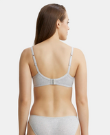 Wirefree Padded Medium Coverage T-Shirt Bra with Lace Styling #1723 - Steel Grey Melange