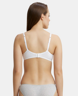 Wirefree Padded Medium Coverage T-Shirt Bra with Lace Styling #1723 - White