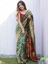 KALINI - Ethnic Motifs Jacquard Woven Design Zari Detailed Kanjeevaram Saree