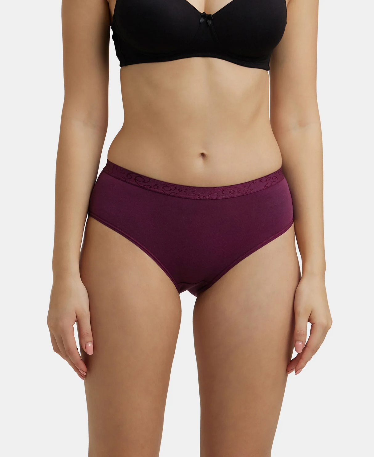 High Coverage  Mid Waist Hipster With Exposed Waistband #3006 - Assorted Colors (Pack of 3)