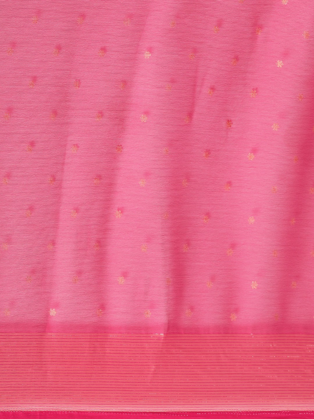 Mitera- Pink & Gold-Toned Floral Zari Pure Chiffon Saree