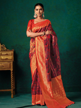 KALINI- Floral Woven Design Zari Paithani Saree