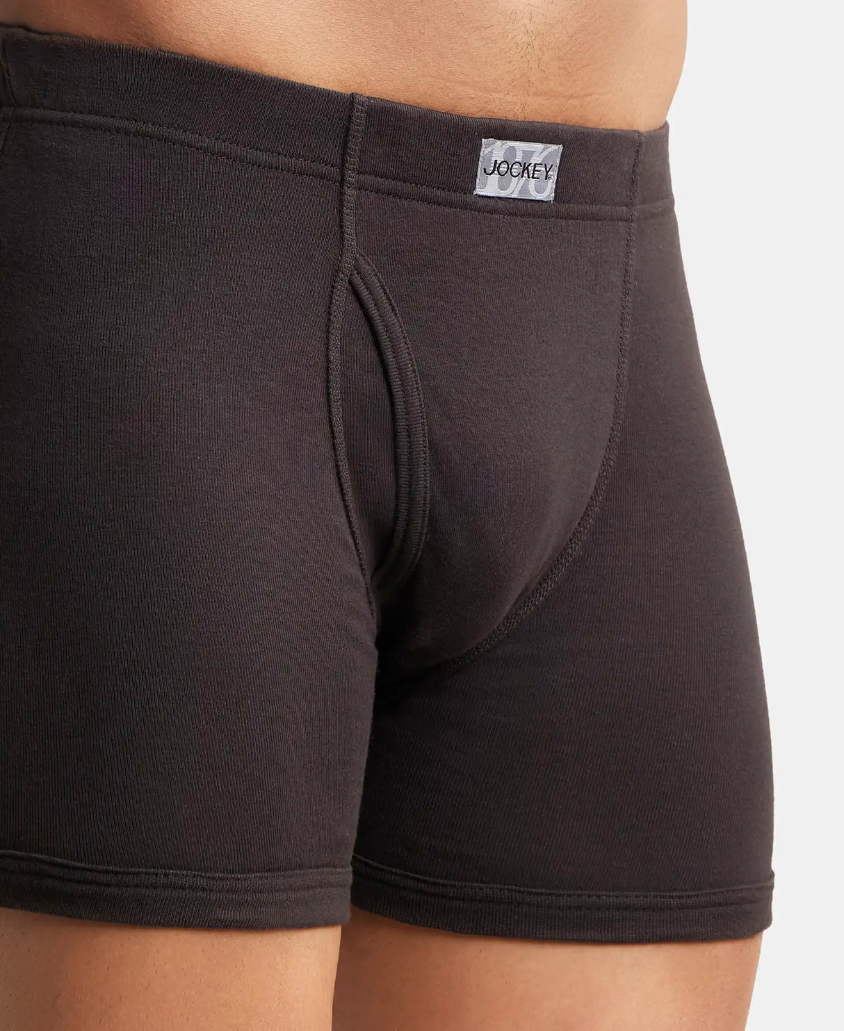 JOCKEY Rib Solid Boxer Brief with Ultrasoft and Durable Waistband #8008 - Brown