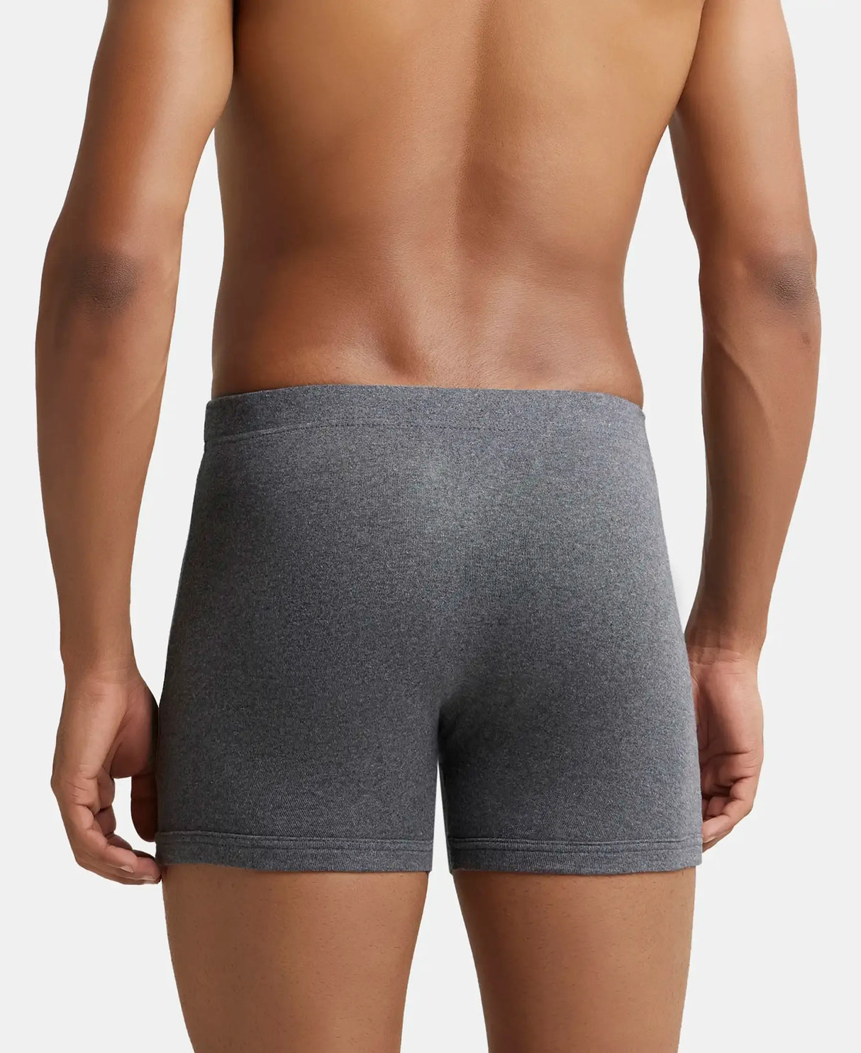 JOCKEY Rib Solid Boxer Brief with Ultrasoft and Durable Waistband #8008 - Charcoal Melange