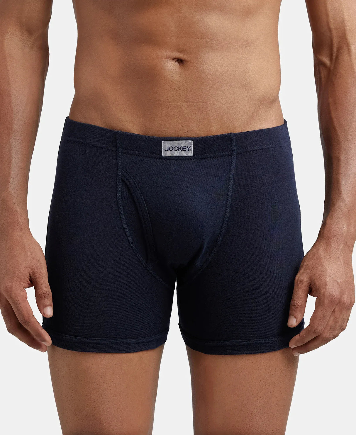 JOCKEY Rib Solid Boxer Brief with Ultrasoft and Durable Waistband #8008 - Deep Navy