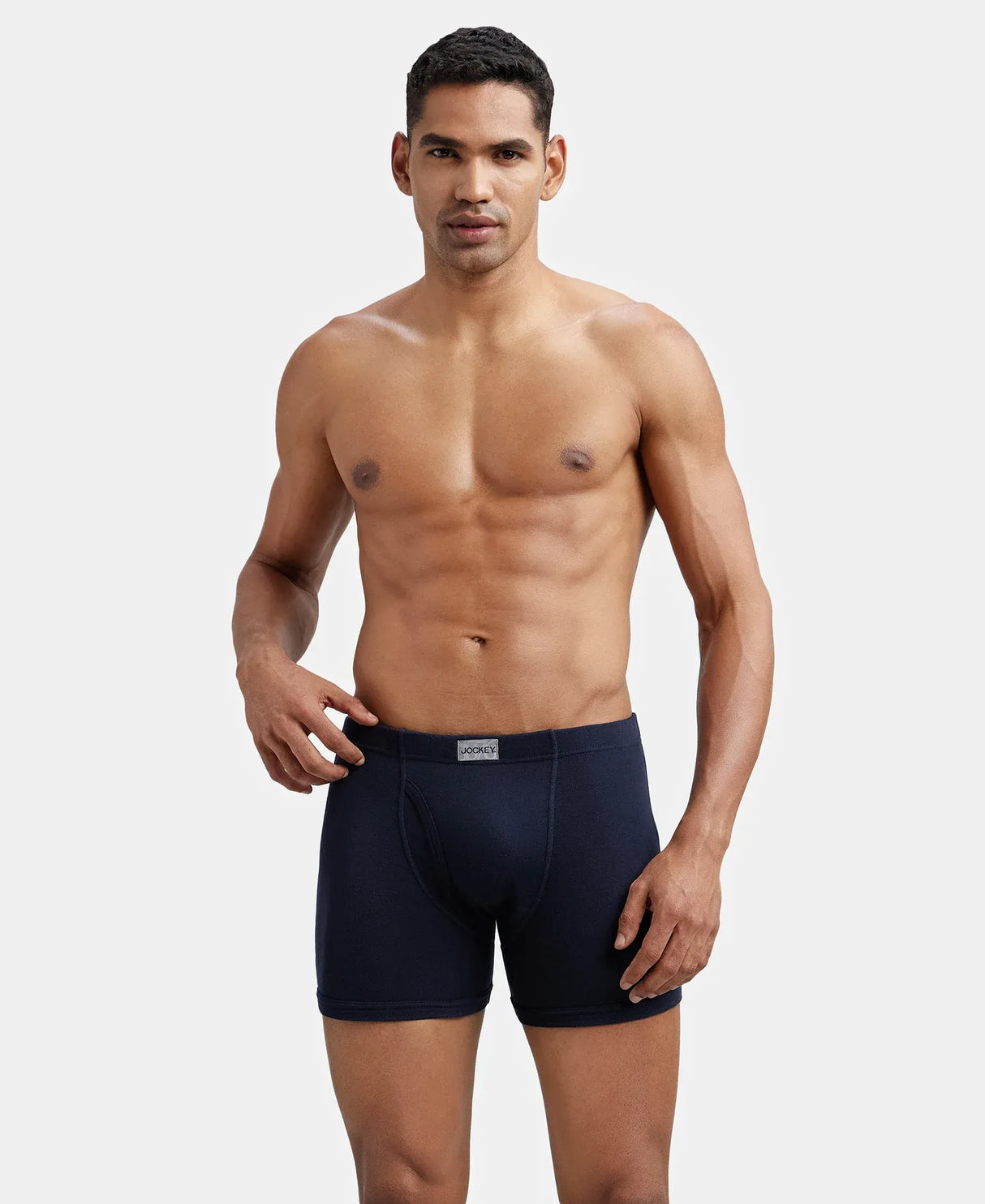 JOCKEY Rib Solid Boxer Brief with Ultrasoft and Durable Waistband #8008 - Deep Navy