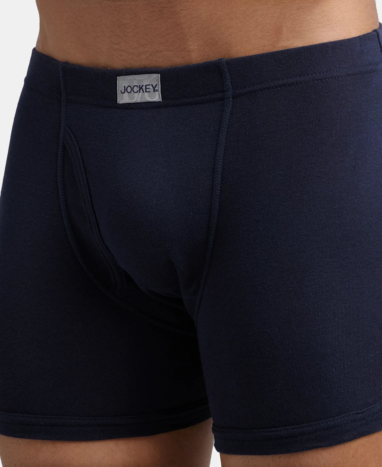 JOCKEY Rib Solid Boxer Brief with Ultrasoft and Durable Waistband #8008 - Deep Navy