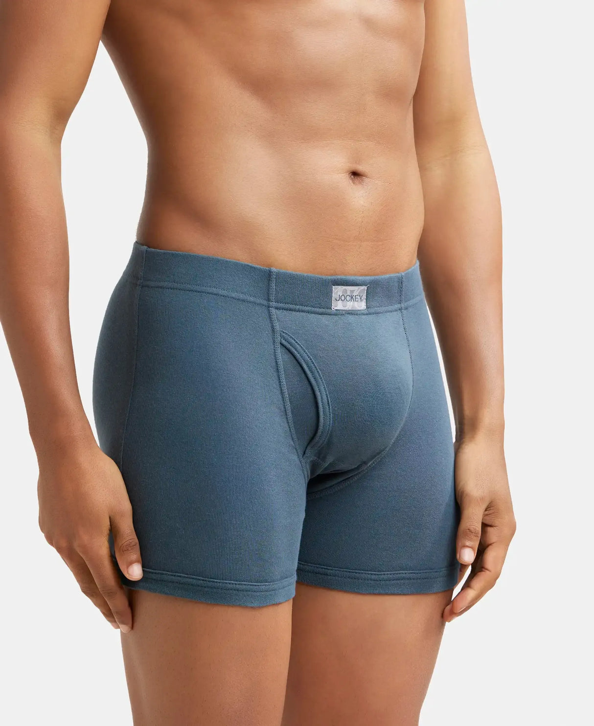 JOCKEY Rib Solid Boxer Brief with Ultrasoft and Durable Waistband #8008 - Deep Slate