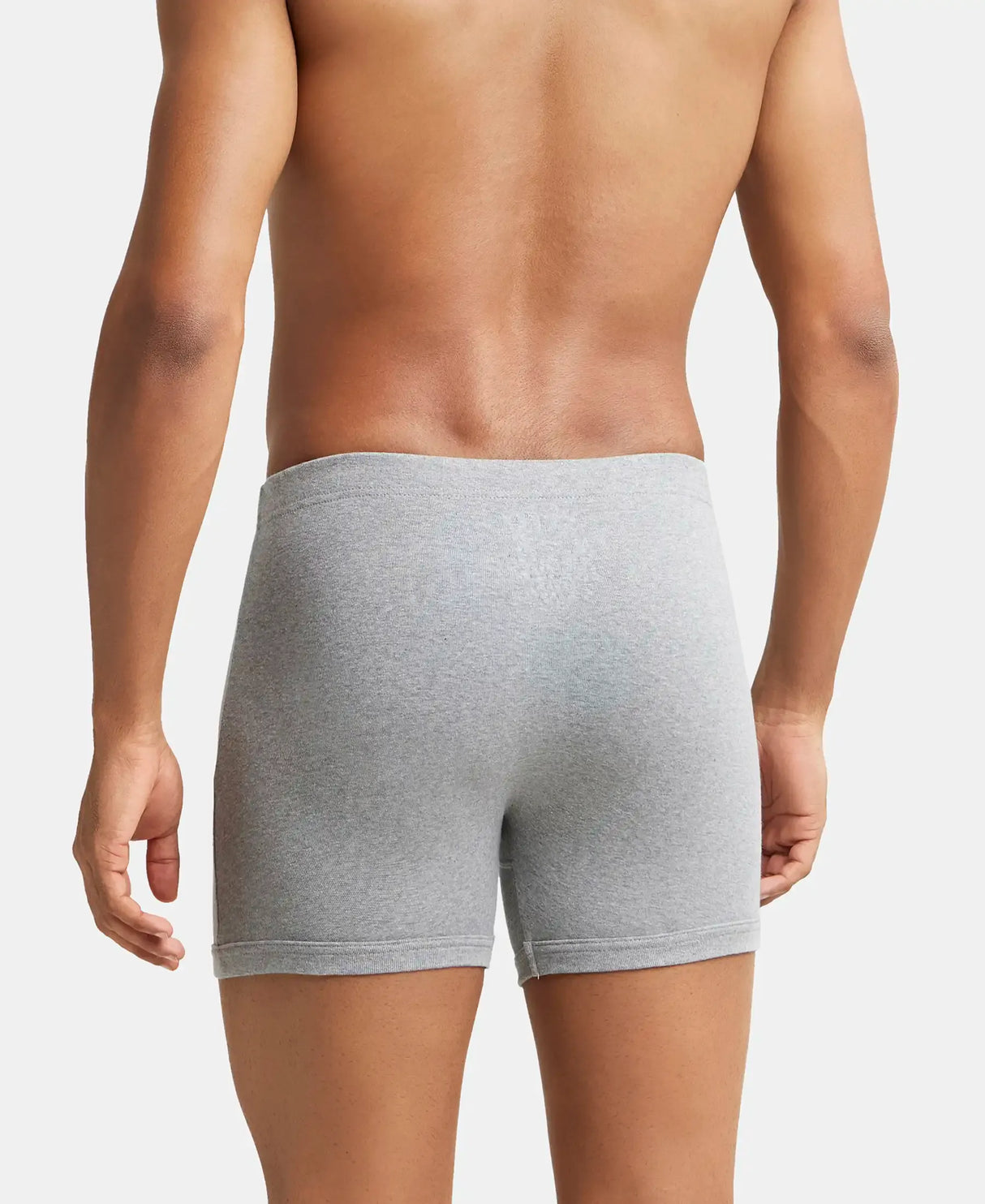 JOCKEY Rib Solid Boxer Brief with Ultrasoft and Durable Waistband #8008 - Grey Melange