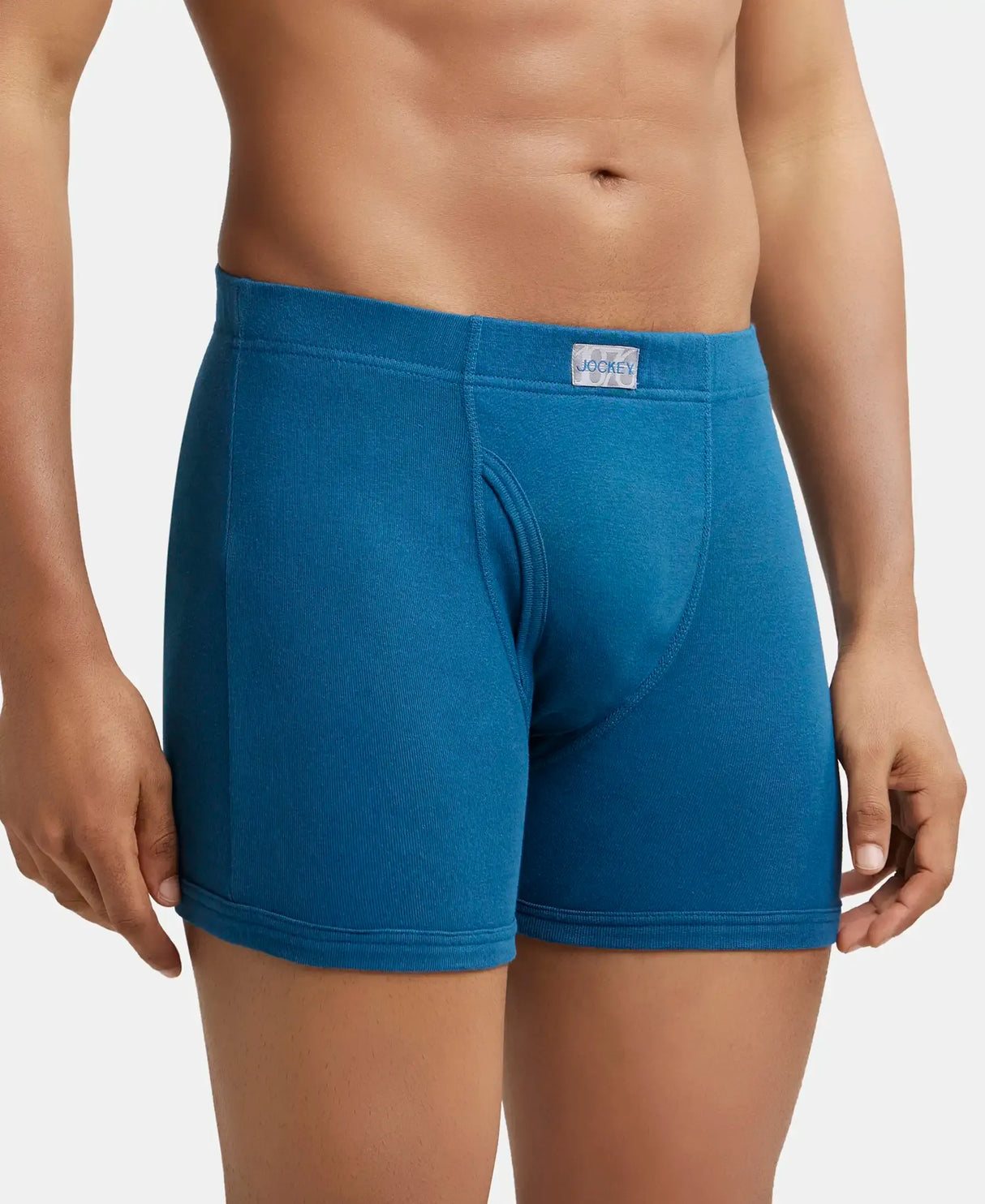 JOCKEY Rib Solid Boxer Brief with Ultrasoft and Durable Waistband #8008 - Seaport Teal