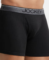 JOCKEY Rib Solid Boxer Brief with Ultrasoft and Durable Waistband #8009 - Black