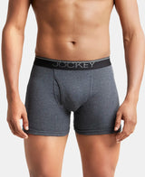 JOCKEY Rib Solid Boxer Brief with Ultrasoft and Durable Waistband #8009 - Charcoal Melange